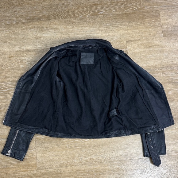 All Saints Balfern Biker Moto Leather Jacket Size 0 - Picture 9 of 16
